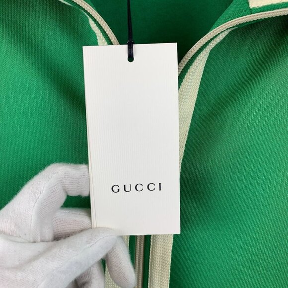 NWT Gucci Gg-jacquard Side-stripe Technical Track Jacket In Green Size XS - Picture 14 of 16